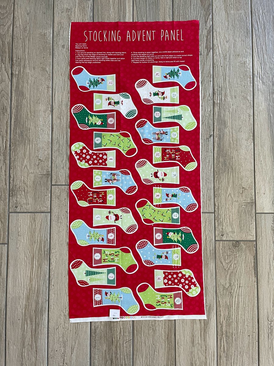 Make Your Own Stocking Advent Fabric Panel