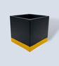 Black yellow square planter 10 cm indoor plant pot gift for plant lovers
