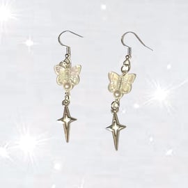 Butterfly star earrings 