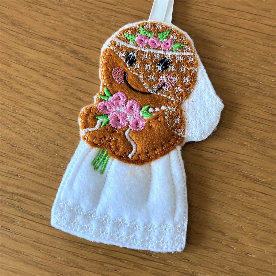 Gingerbread Bride in felt