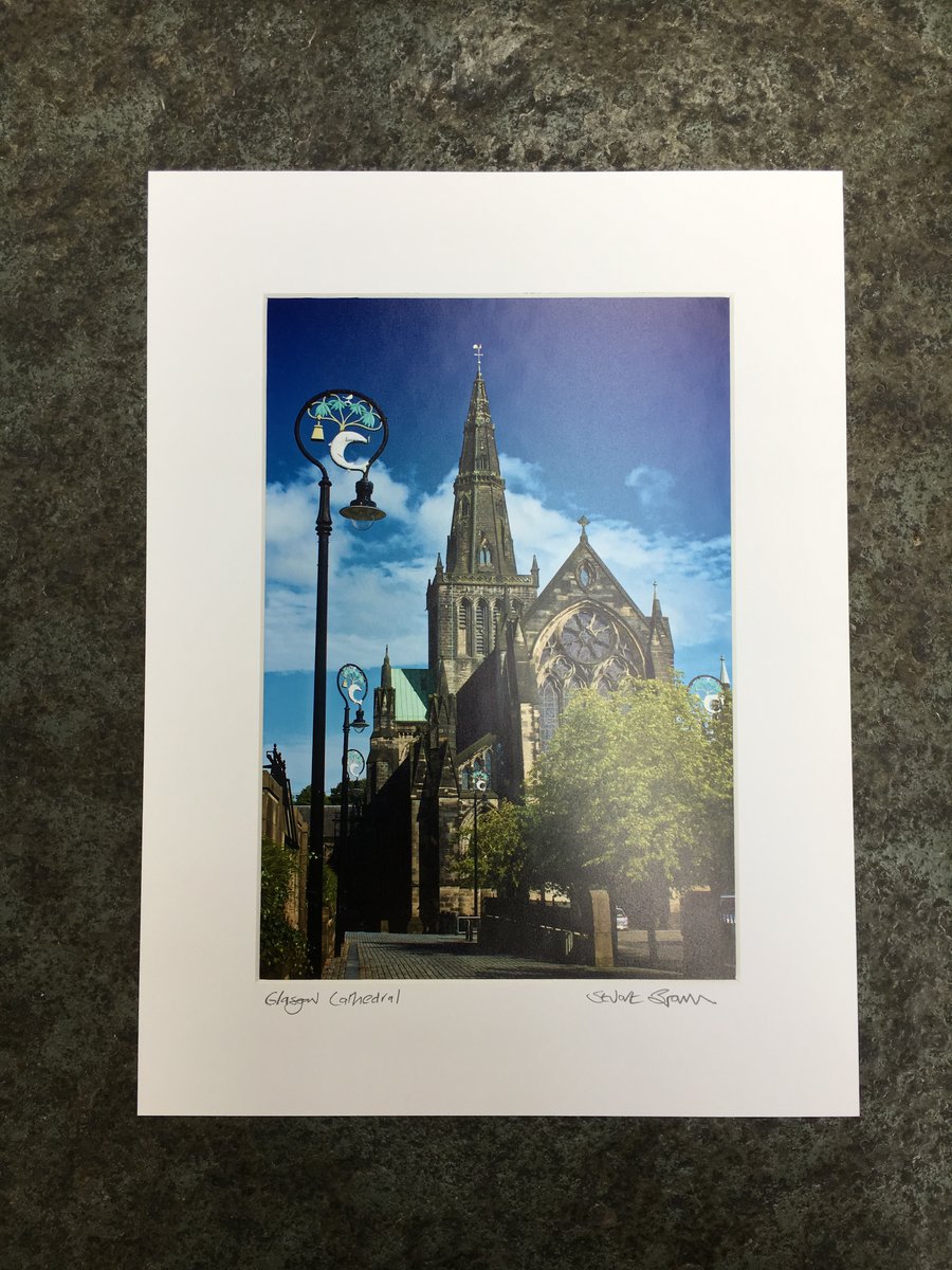 Glasgow Cathedral Signed Mounted Print FREE DELIVERY