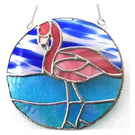 Flamingo Ring Stained Glass Suncatcher Exotic Pink Bird 