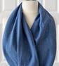 Denim Blue with Gold Speckles Infinity Scarf, 100% cotton  - Image 4