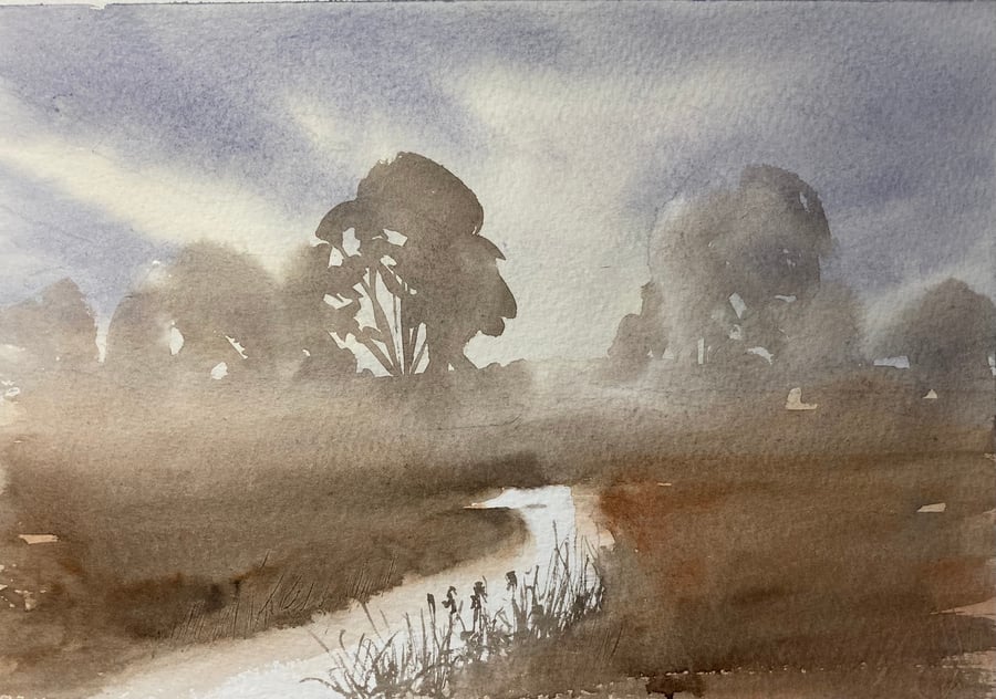 Evening mist (Original Watercolour)