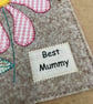 Pretty pink daisy appliqué card for Mummy - Image 3