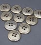 10 Medium Flat Brassy Buttons with Rim - Image 2