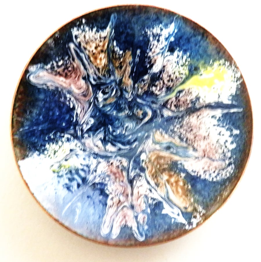 enamelled bowl - Plumes