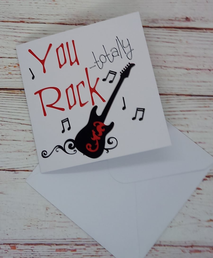 You (Totally) Rock - Thank-you Card, Fun Thanks Card for Music Lovers