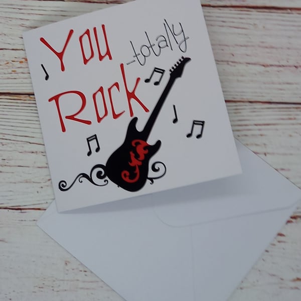 You (Totally) Rock - Thank-you Card, Fun Thanks Card for Music Lovers
