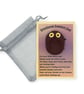Deep Cocoa Brown Emotional Support Owl, Pocket Worry Stone Keepsake Gift - Image 6
