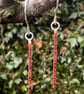 Copper Textured Square Bar Dangle Earrings - Image 6