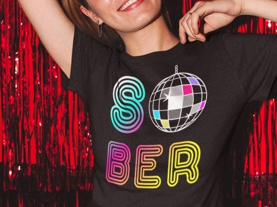 Sober Disco Ball Shirt Sobriety gift, AA gift Sobriety gift for women