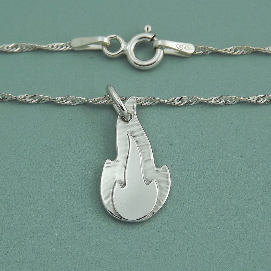 Classic Sterling Silver Flame Pendant — Renewal & Transformation Jewellery