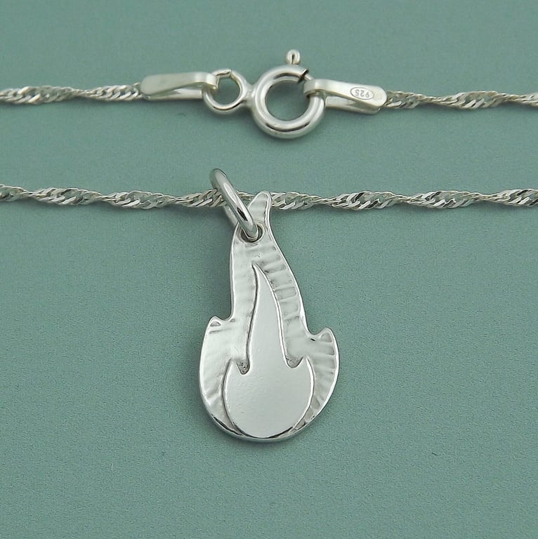 Classic Sterling Silver Flame Pendant — Renewal & Transformation Jewellery