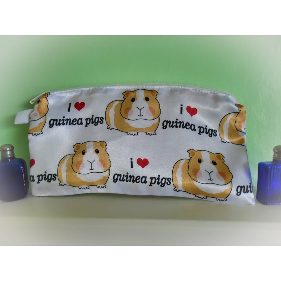 I Love Guinea Pigs Satin Pencil Case 