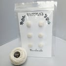 Buttons Handmade Embroidered Yorkshire Style Set of 6
