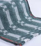 Lush lambswool scarf - green offset blocks