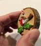 Little Quilled Robin Small Wood Slice Hanging Decoration