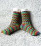 Hand Knitted Ladies' Socks, Cosy Wool Blend Socks, Bright Socks - Image 3