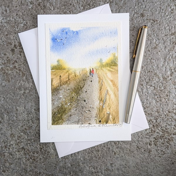 Down The Lane. Blank Card. Original Painting. 260176