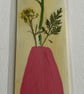 Handmade bookmark. Double sided, original artwork .floral design 