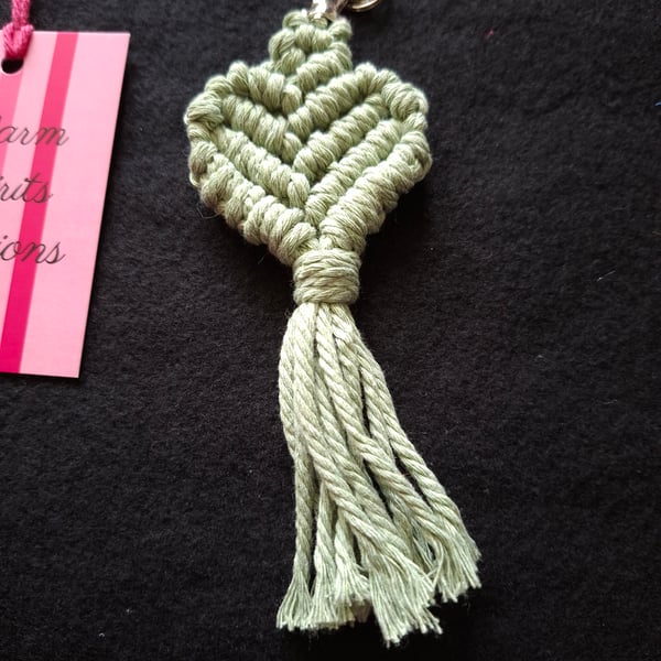 Macrame Heart shaped Keyring