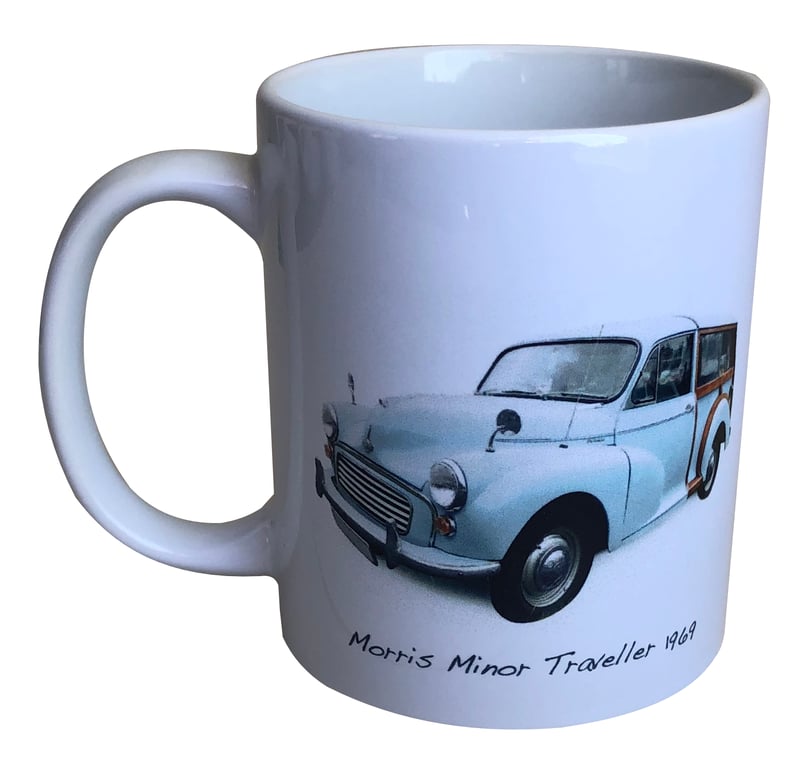 Morris Traveller 1969 (Pale Blue) - 11oz Ceramic Mug for Classic British Car fan