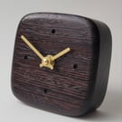 Desk Clock - Wenge Recessed "Dot" Indicators Gold Hands