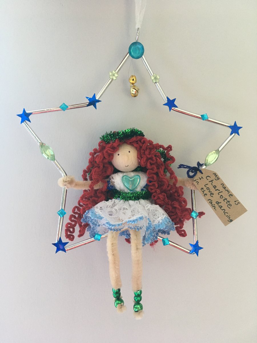 Fairy In A Star Decoration - Blue