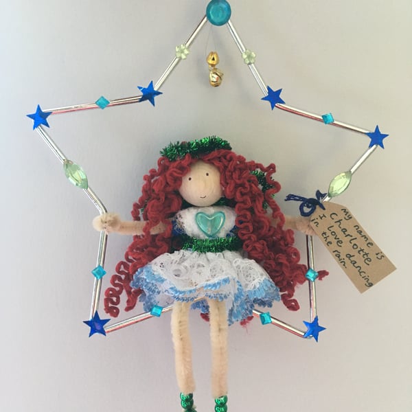 Fairy In A Star Decoration - Blue