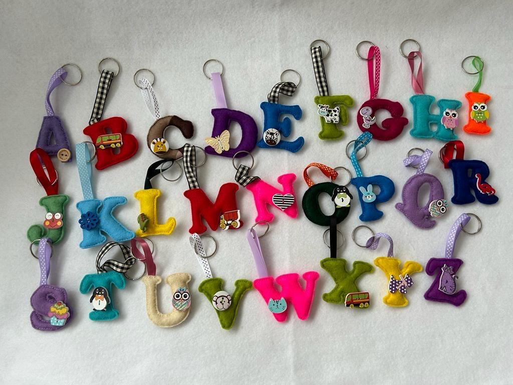 Hand Stitched Letter Keyring