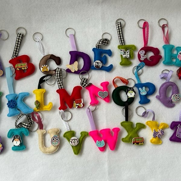 Hand Stitched Letter Keyring
