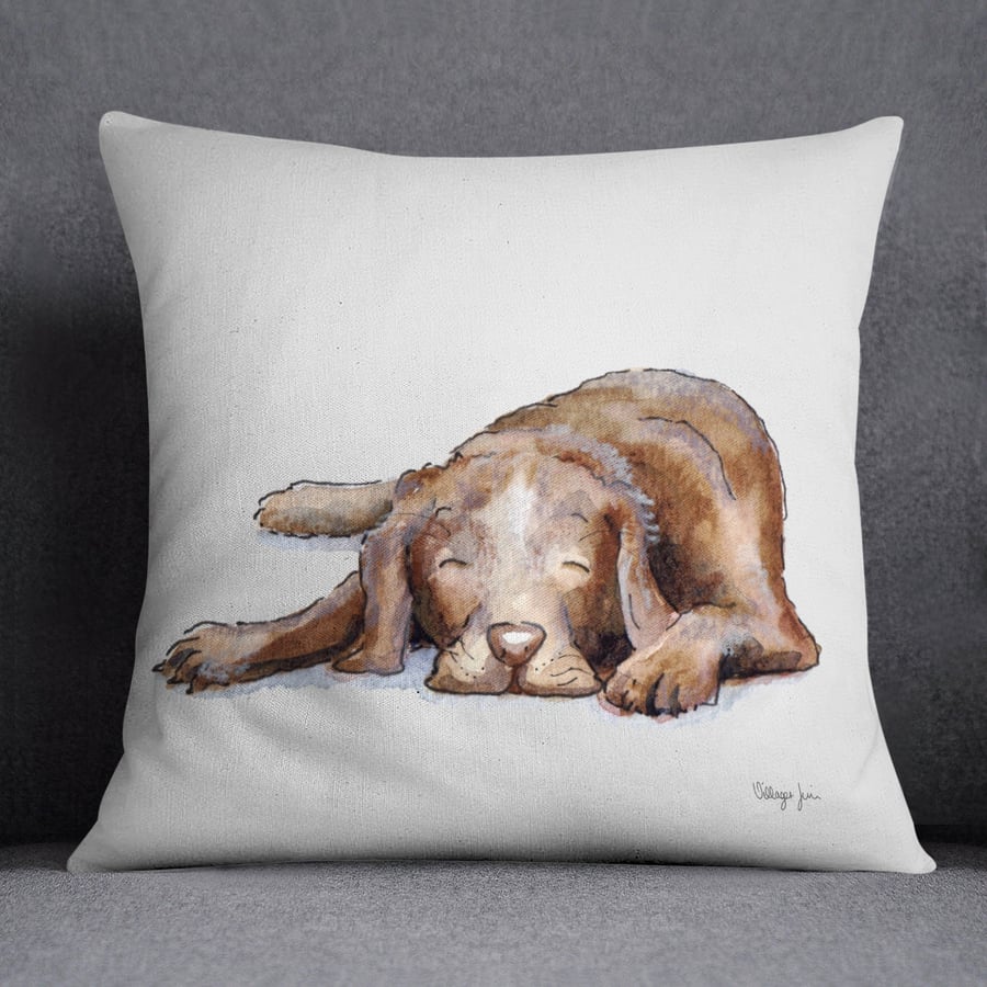 Labrador Chocolate Sleeping Cushion