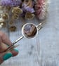 Sterling Silver Hammered Cuff Bangle with Agate - JBJ10002 - Image 1