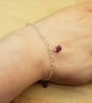 Ruby heart Bracelet. July birthstone. Sterling silver - Image 2