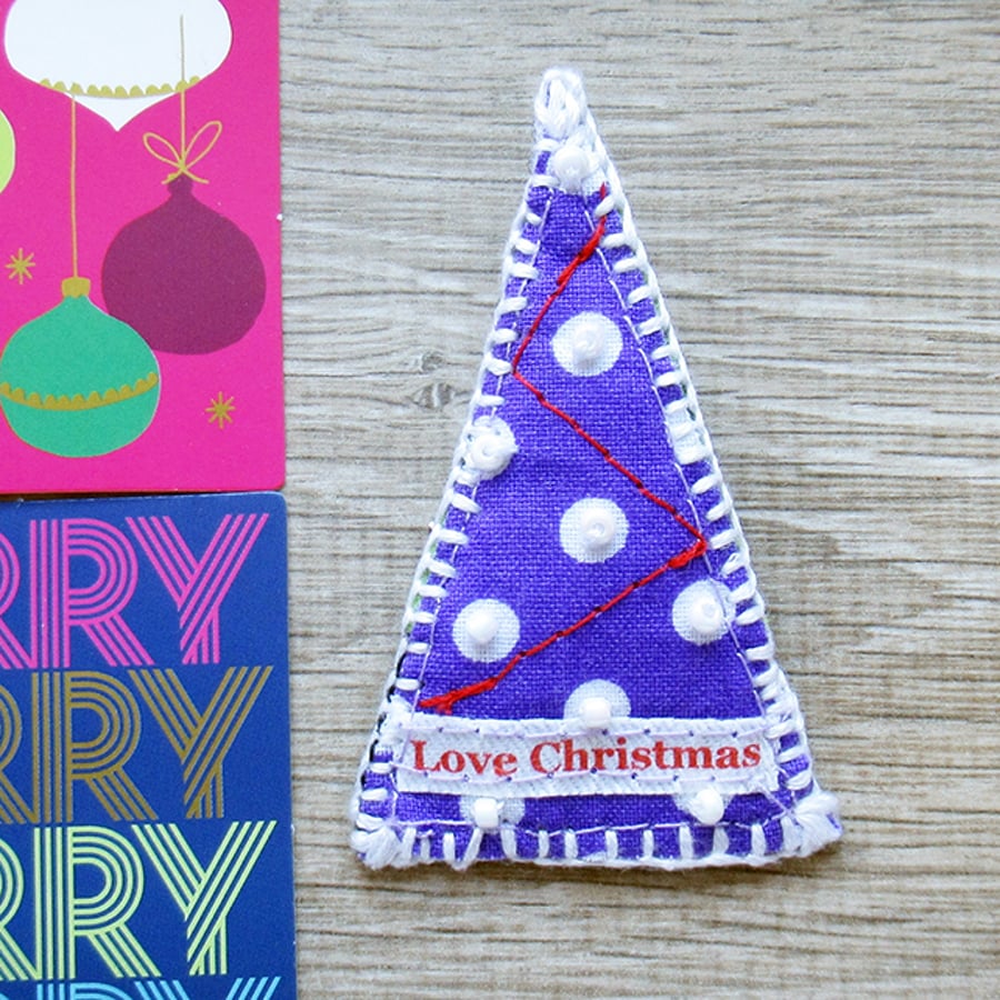 Christmas Tree brooch – Love Christmas - Purple