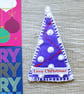 Christmas Tree brooch – Love Christmas - Purple - Image 1