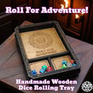 Handmade Wooden Dice Rolling Tray Carved Maple DnD Box & RPG Dice Holder