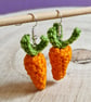 Carrot earrings, Fun orange dangle earrings, Vegetable themed earrings - Image 4