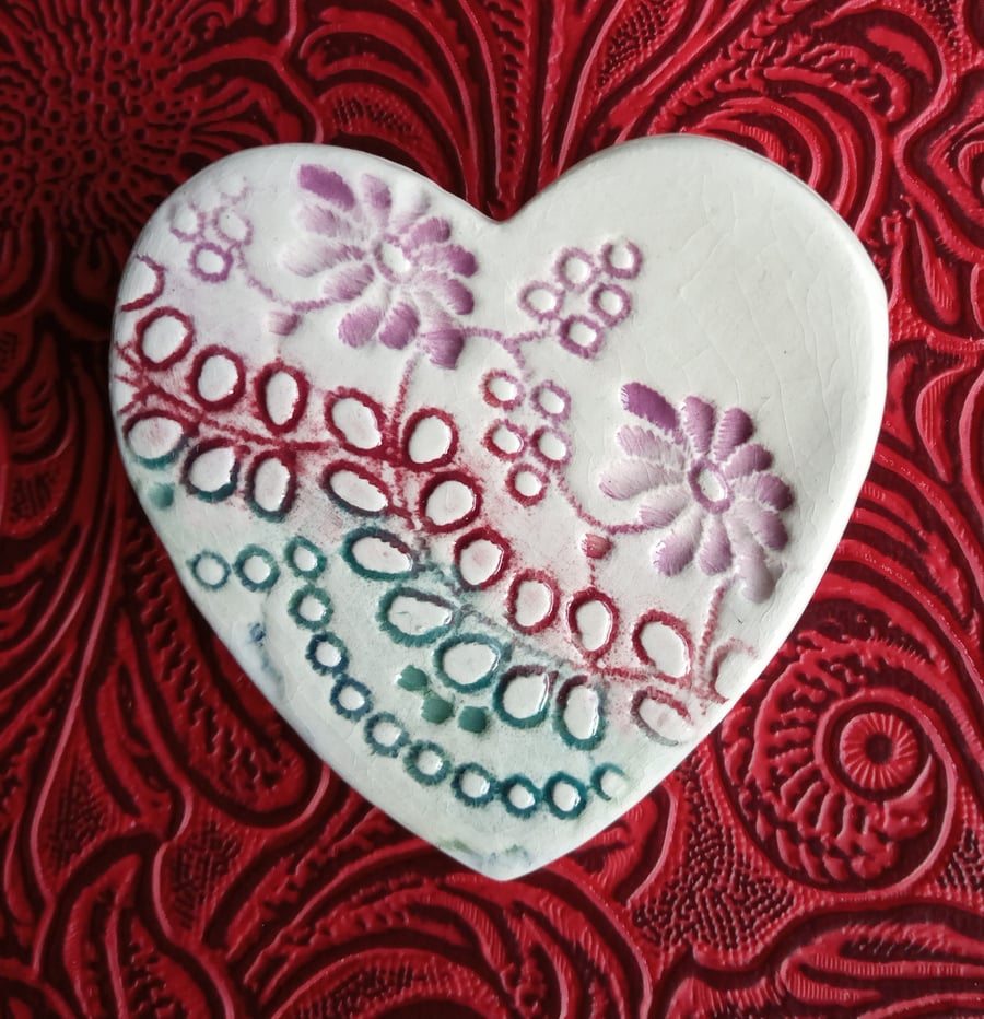 wildflower ceramic brooch