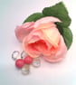 Hot Pink Beads and Glitter Ball Crystal Bead Necklace and Earrings, Gift for Her - Image 3