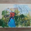 'The artist ' original painting on thick reclaimed wood