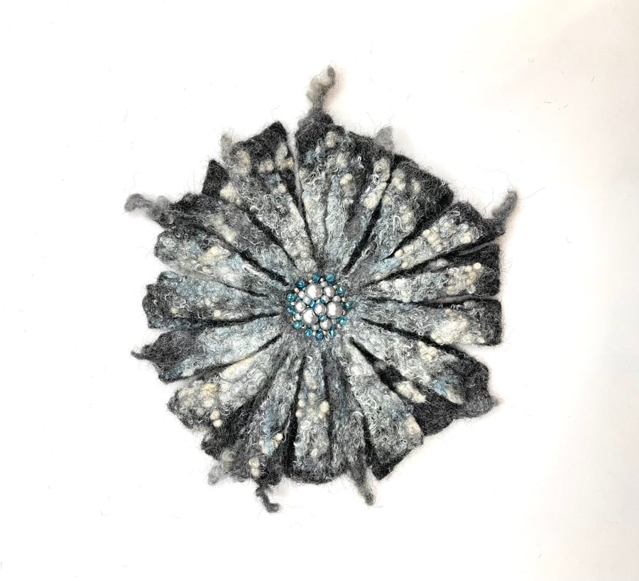 Felt Brooch Handcrafted Jewelry Contemporary Merino Wool Shawl Pin Handmade Broo