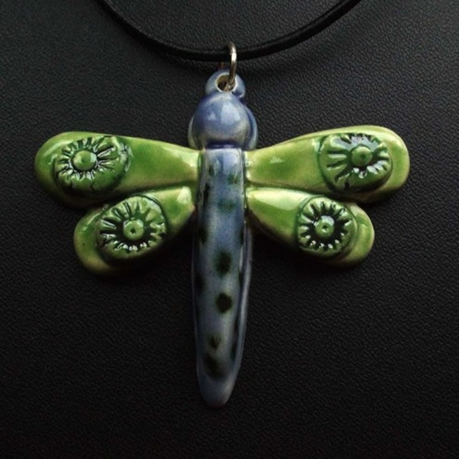ceramic dragonfly pendant