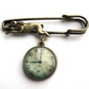 Vintage Clock Hare Pin Brooch
