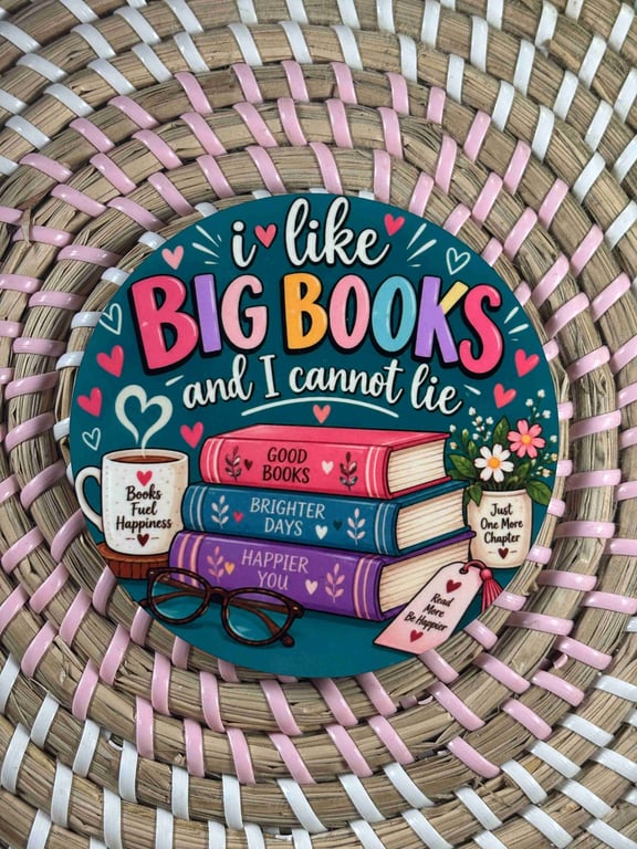Book Lover Coaster 'I like big books and I cannot lie' bookish gift, reading lov