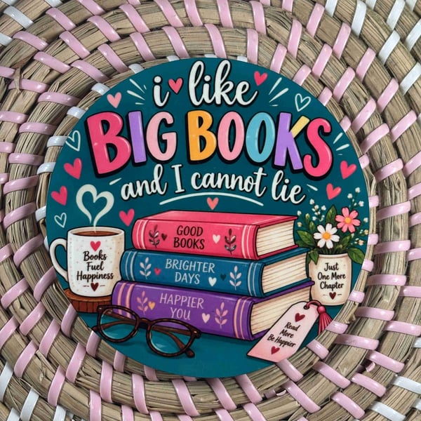 Book Lover Coaster 'I like big books and I cannot lie' bookish gift, reading lov