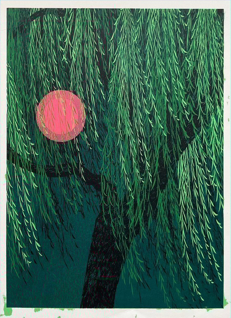 'Weeping Willow' original screen print - TEST PRINT