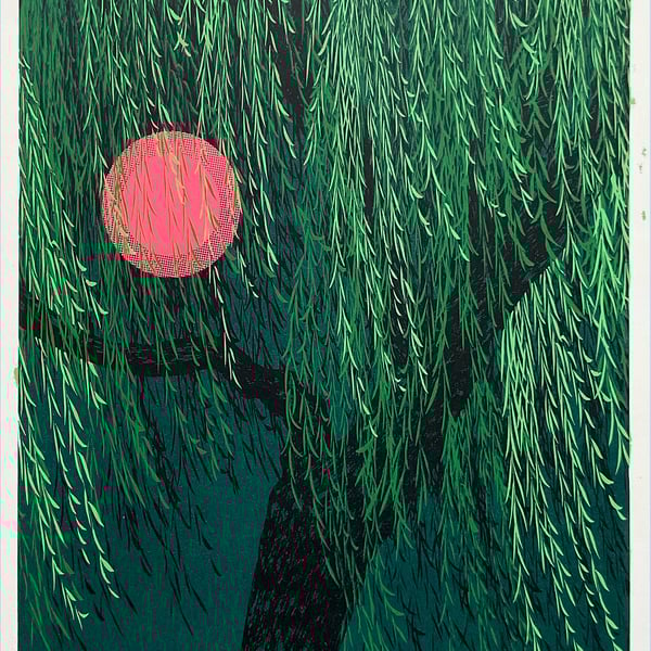 'Weeping Willow' original screen print - TEST PRINT