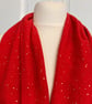 Red with Gold Speckles Infinity Scarf, 100% cotton  - Image 3